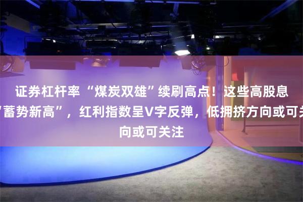 证券杠杆率 “煤炭双雄”续刷高点！这些高股息股“蓄势新高”，红利指数呈V字反弹，低拥挤方向或可关注