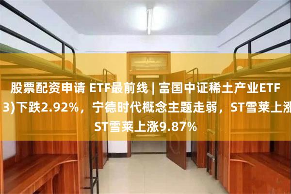 股票配资申请 ETF最前线 | 富国中证稀土产业ETF(159713)下跌2.92%，宁德时代概念主题走弱，ST雪莱上涨9.87%